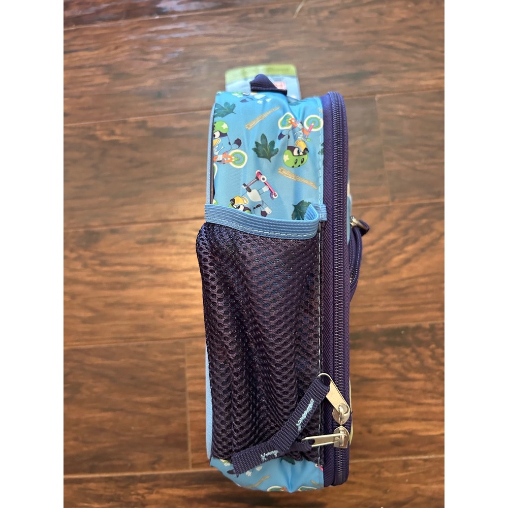 Bluey Kids Insulated Lunch Bag Blue Bike Riding Graphic School Lunchbox NWT - Picture 3 of 7